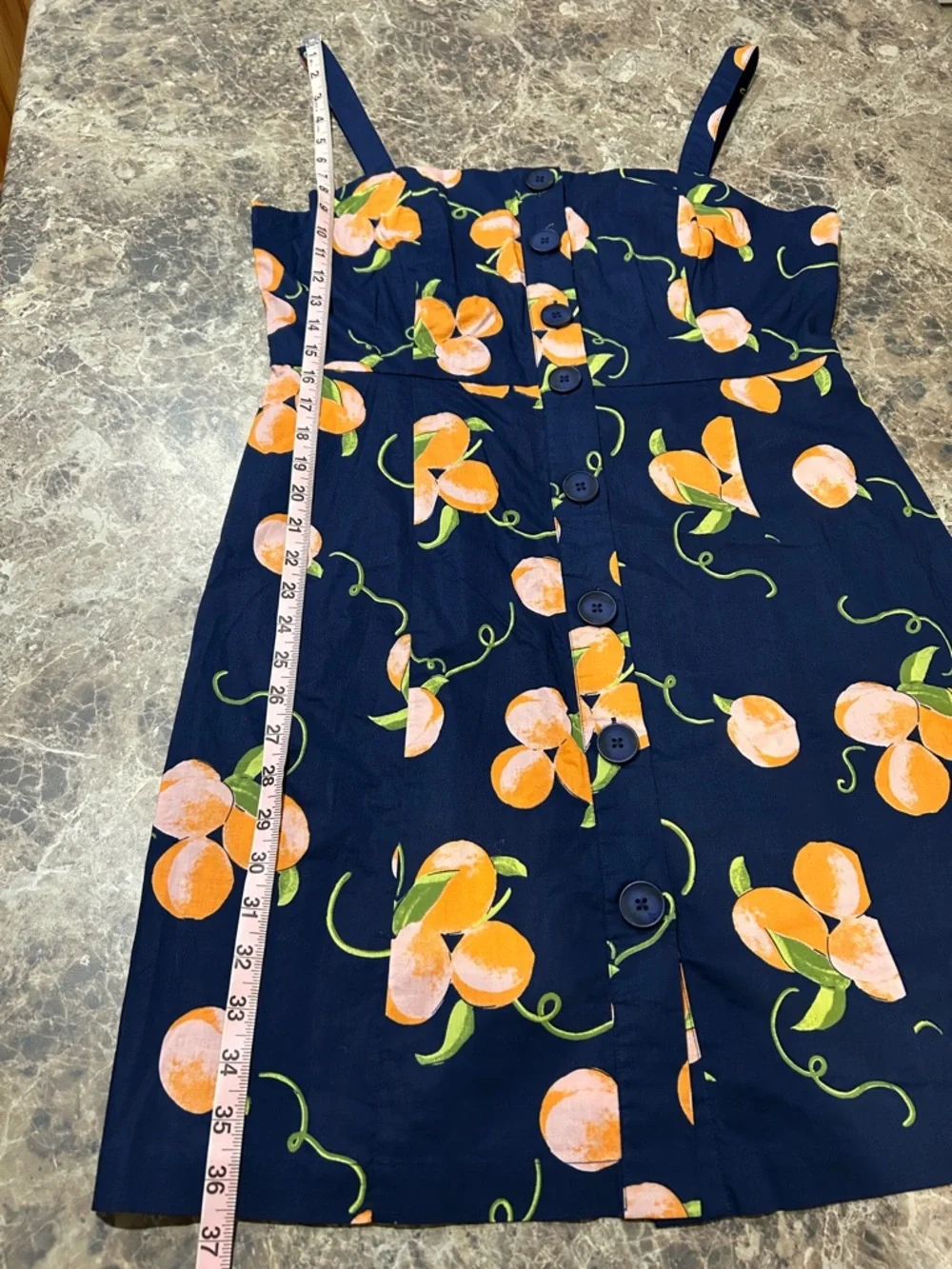ModCloth Peach Fruit Dress NWT 14 - Picture 7 of 8